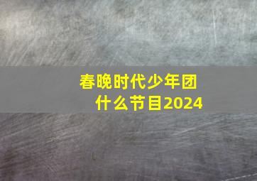 春晚时代少年团什么节目2024