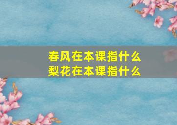 春风在本课指什么梨花在本课指什么