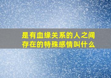 是有血缘关系的人之间存在的特殊感情叫什么