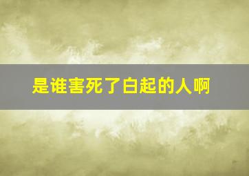 是谁害死了白起的人啊