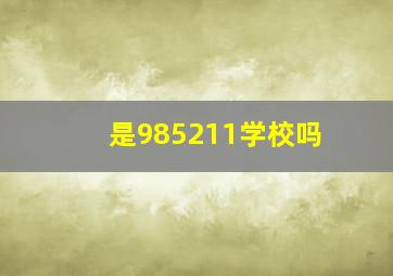 是985211学校吗