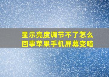 显示亮度调节不了怎么回事苹果手机屏幕变暗