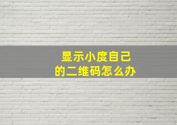 显示小度自己的二维码怎么办