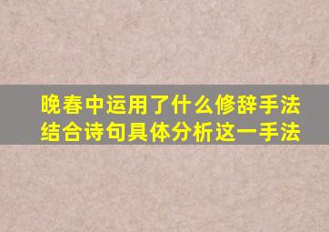 晚春中运用了什么修辞手法结合诗句具体分析这一手法