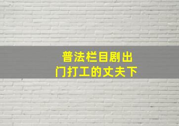 普法栏目剧出门打工的丈夫下