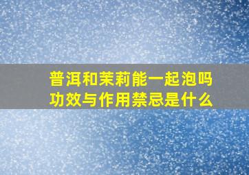 普洱和茉莉能一起泡吗功效与作用禁忌是什么