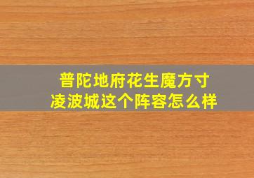 普陀地府花生魔方寸凌波城这个阵容怎么样