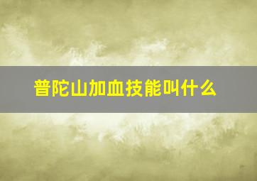 普陀山加血技能叫什么