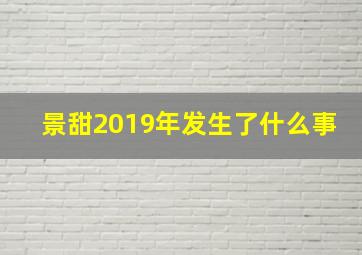 景甜2019年发生了什么事