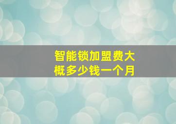 智能锁加盟费大概多少钱一个月