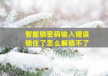 智能锁密码输入错误锁住了怎么解锁不了