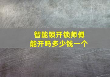 智能锁开锁师傅能开吗多少钱一个