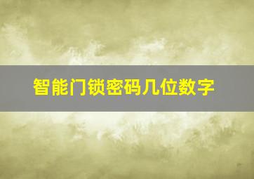 智能门锁密码几位数字