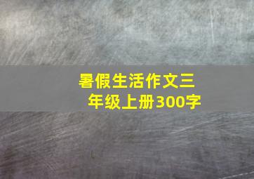 暑假生活作文三年级上册300字