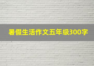 暑假生活作文五年级300字