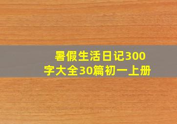 暑假生活日记300字大全30篇初一上册