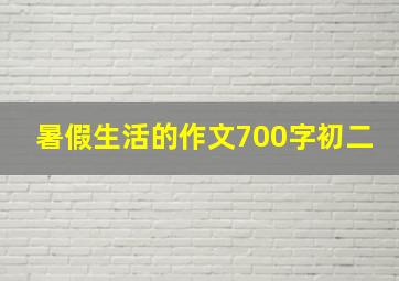 暑假生活的作文700字初二