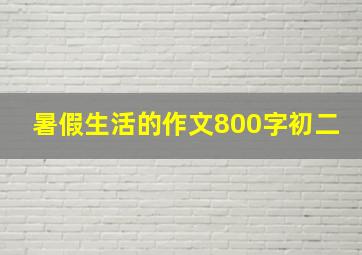 暑假生活的作文800字初二