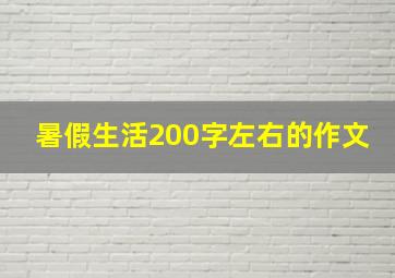 暑假生活200字左右的作文