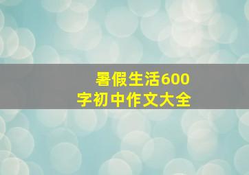 暑假生活600字初中作文大全