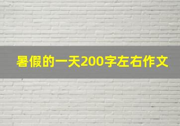 暑假的一天200字左右作文