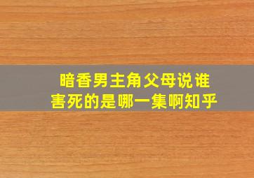 暗香男主角父母说谁害死的是哪一集啊知乎