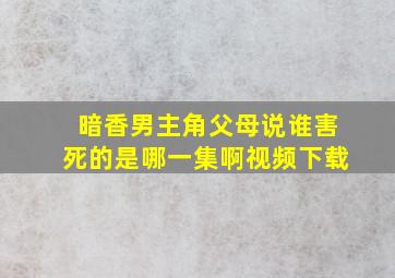 暗香男主角父母说谁害死的是哪一集啊视频下载