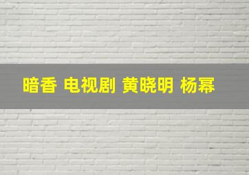 暗香 电视剧 黄晓明 杨幂