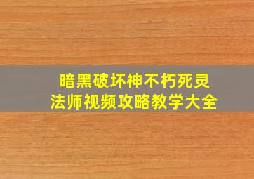 暗黑破坏神不朽死灵法师视频攻略教学大全