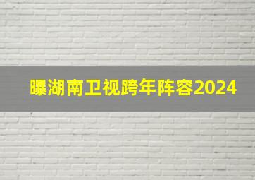 曝湖南卫视跨年阵容2024