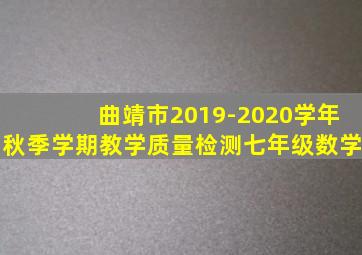 曲靖市2019-2020学年秋季学期教学质量检测七年级数学