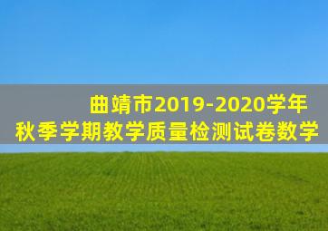 曲靖市2019-2020学年秋季学期教学质量检测试卷数学