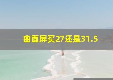 曲面屏买27还是31.5