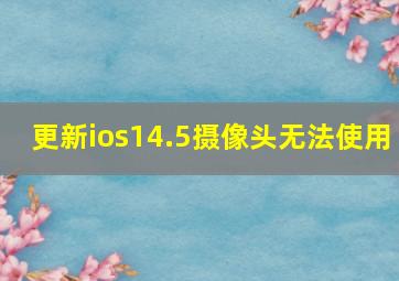 更新ios14.5摄像头无法使用