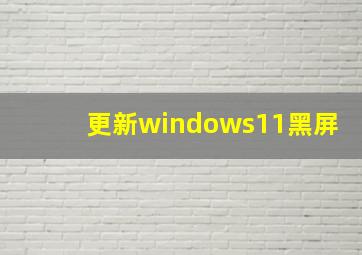 更新windows11黑屏