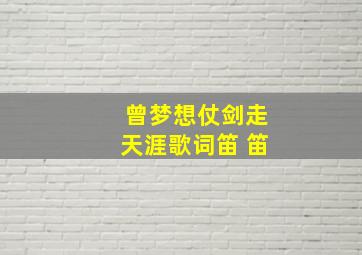 曾梦想仗剑走天涯歌词笛 笛