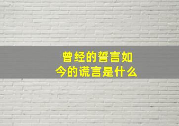 曾经的誓言如今的谎言是什么