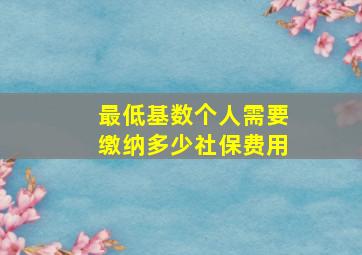 最低基数个人需要缴纳多少社保费用