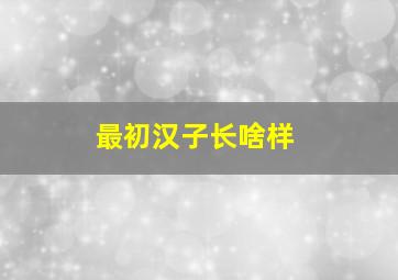 最初汉子长啥样