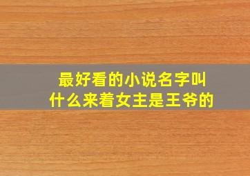 最好看的小说名字叫什么来着女主是王爷的