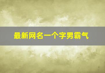 最新网名一个字男霸气