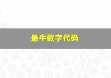 最牛数字代码