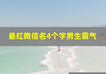 最红微信名4个字男生霸气