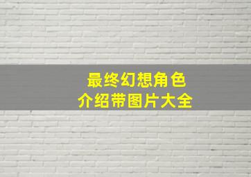 最终幻想角色介绍带图片大全