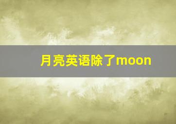 月亮英语除了moon