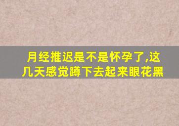 月经推迟是不是怀孕了,这几天感觉蹲下去起来眼花黑