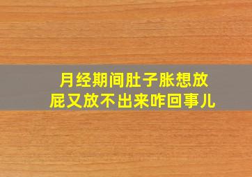 月经期间肚子胀想放屁又放不出来咋回事儿