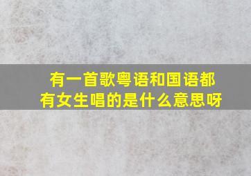 有一首歌粤语和国语都有女生唱的是什么意思呀