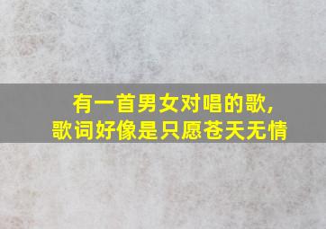 有一首男女对唱的歌,歌词好像是只愿苍天无情