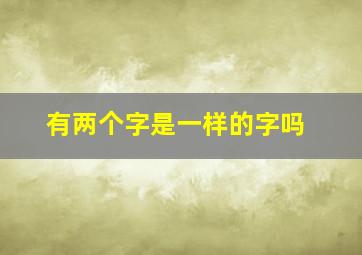 有两个字是一样的字吗